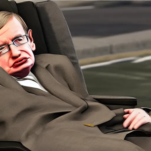 Image similar to Stephen Hawking in GTA V