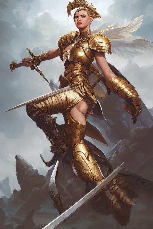 Image similar to amazon valkyrie athena, d & d, fantasy, portrait, highly detailed, headshot, digital painting, trending on artstation, concept art, sharp focus, illustration, art by artgerm and greg rutkowski and magali villeneuve