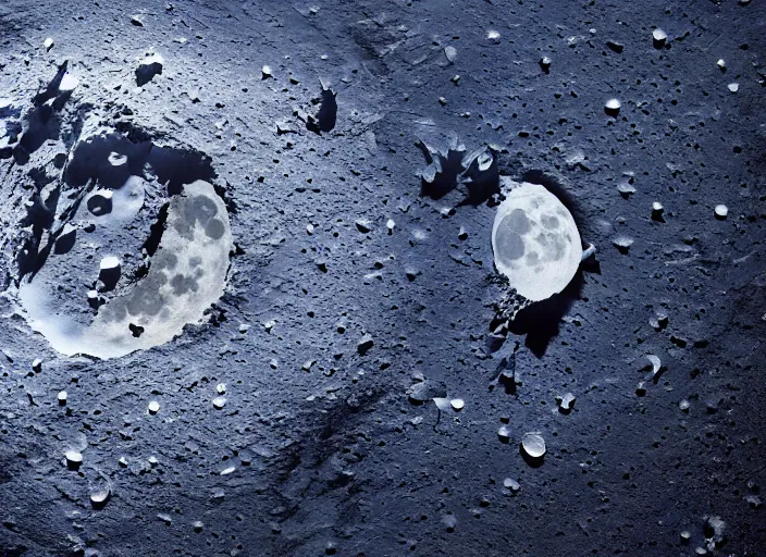 Prompt: film still of the moon splitting into pieces in the new disaster movie, 8 k, night time