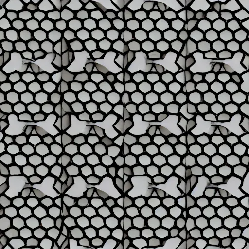Image similar to tiled texture of hexagons, simetric, black and white