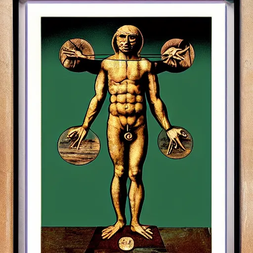 Image similar to Pepe the Frog in The Vitruvian Man - by Leonardo da Vinci