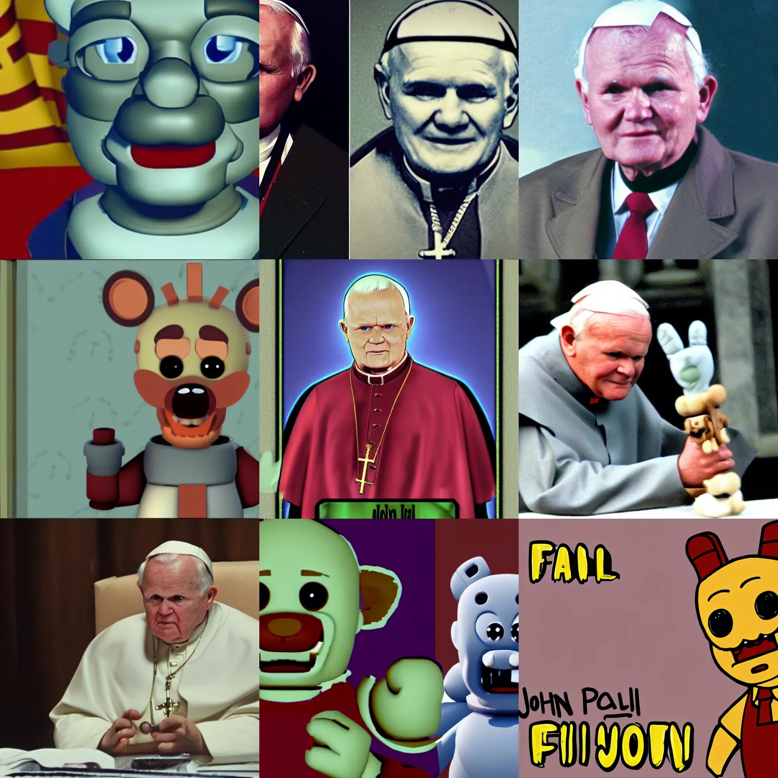 Prompt: john paul ii in fnaf