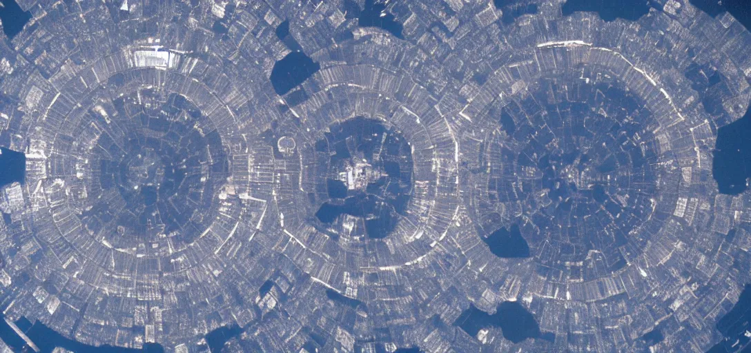 Image similar to 30mm photo of a Space Station the Size of Earth