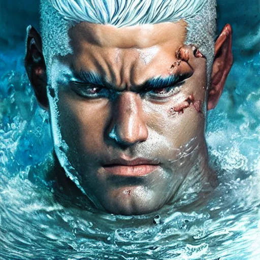 Prompt: photoshop photo edited by expert painting photorealistic shockingly amazing portrait of guts from berserk submerged in water ,extremely detailed, made by wlop and maxwell boas