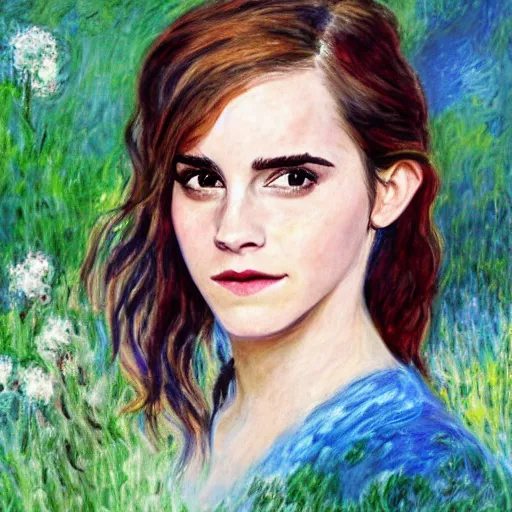 Image similar to emma watson painted by monet