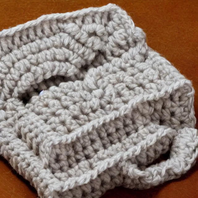 Image similar to a block of crocheted lard