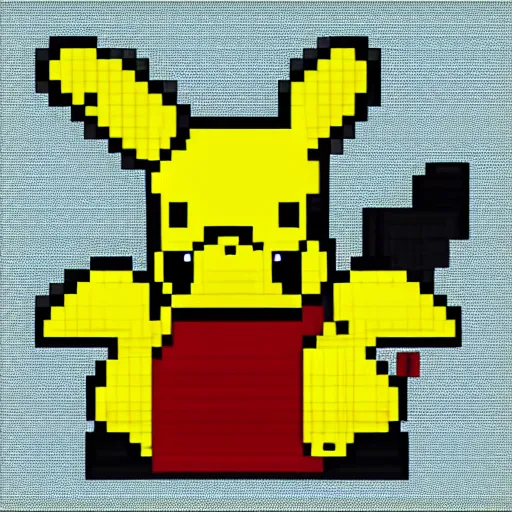 Image similar to pixel art of pikachu, trending on pixel joint.