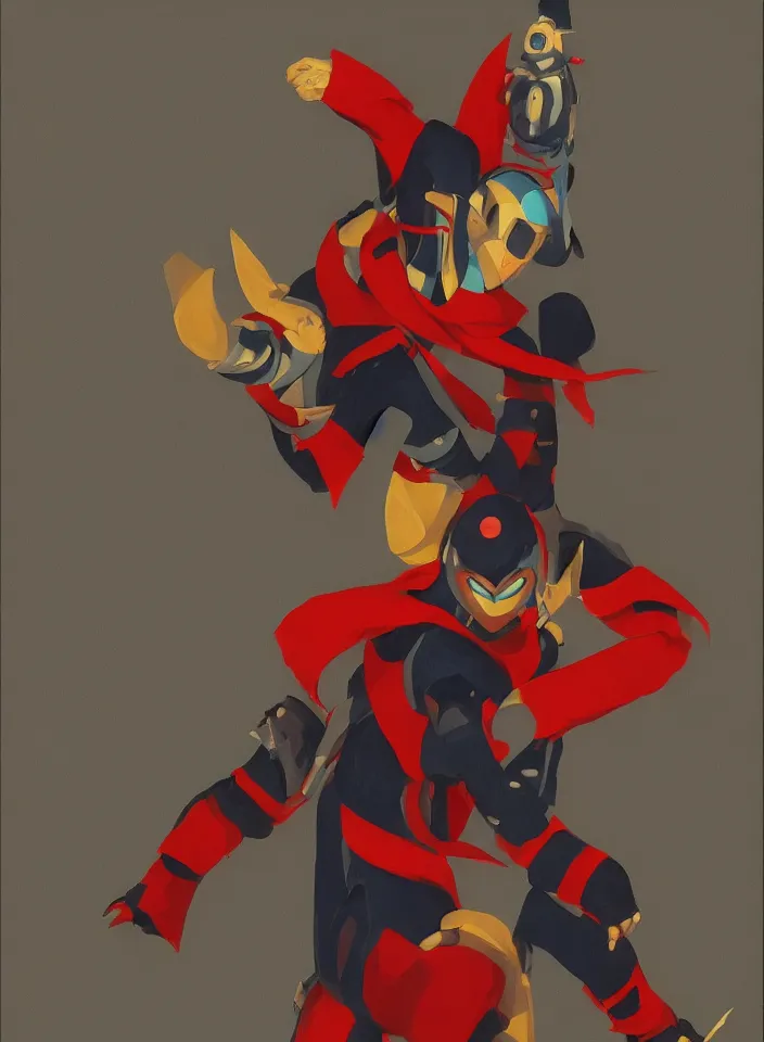 Image similar to sfumato renaissance oil painting of a ninja shaman, modern minimal isei miyake outfit, in the style of syd mead, jeremy cowart, concept art in the style of megaman x zero