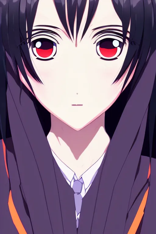 Prompt: symmetry!! anime art portrait character, concept art, anime key visual of elegant, black hair and large eyes, finely detailed perfect face delicate features directed gaze, vibrant colourful background, bokeh, sharp focus, illustration, trending on pixiv fanbox, artstation, studio ghibli, extremely high quality artwork,