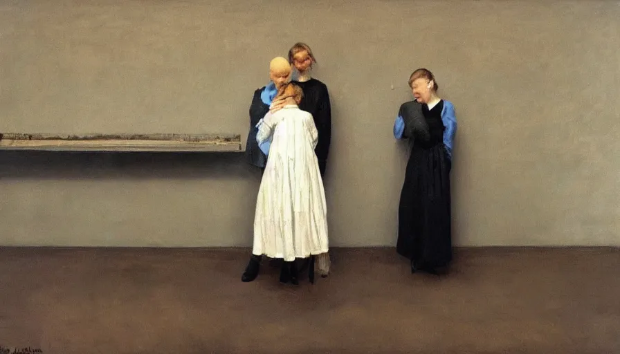 Prompt: painting by borremans, drama queen, detailed, stunning