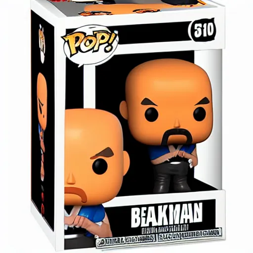 Image similar to funko pop bald man with an orange beard