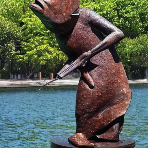 Image similar to fish, but it is a statue