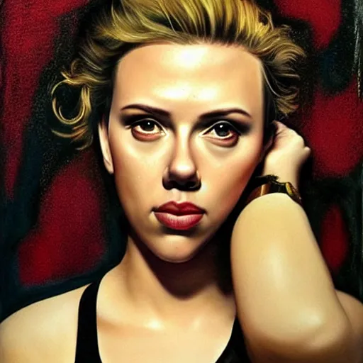 Image similar to “Scarlett Johansson portrait, Matt Hughes”