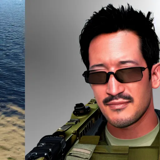 Image similar to markiplier as a us navy seal, cinematic lighting, photorealistic