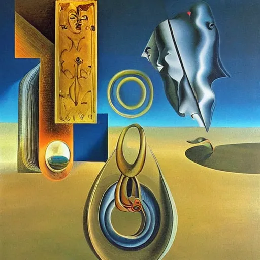 Prompt: Quantum mechanics portrayed in an artwork by Salvador Dali
