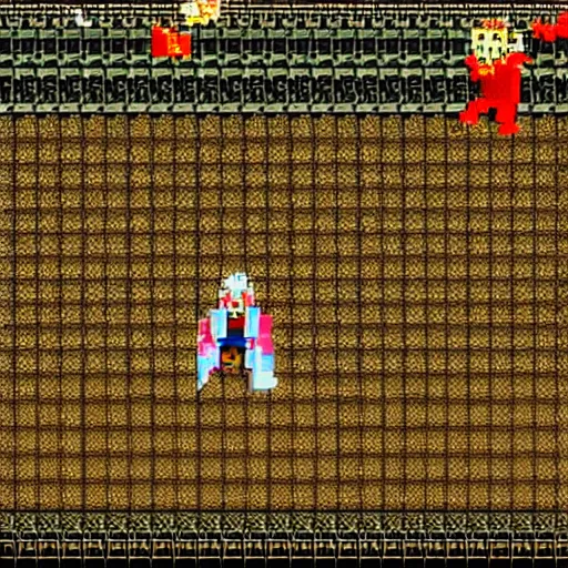Prompt: a screenshot of the video game Diablo, NES, 8 bit