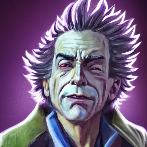 Image similar to a portrait of rick sanchez, epic lighting