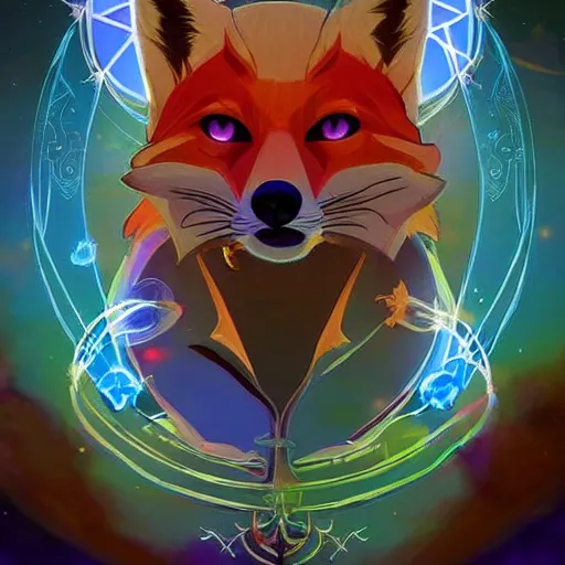 Prompt: a stylized painting for an avatar of an awesome cosmic powerful luxurious foxfolk mage themed around death and the cosmos, in the style of dnd beyond avatar portraits, beautiful, artistic, elegant, lens flare, magical, lens flare, nature, realism, stylized, art by jeff easley and genndy tartakovsky