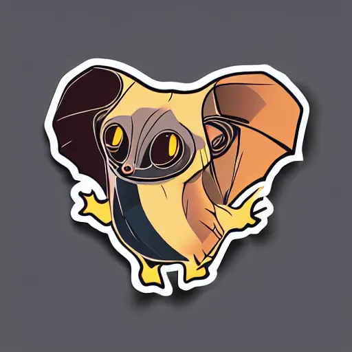 Prompt: close - up fruit bat, digital art, high quality, illustration, sticker,