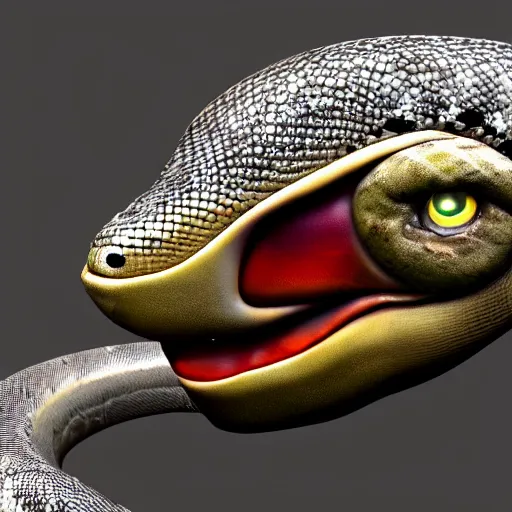 Prompt: snake with an eyeball for a head, super detailed, 8k, red eye
