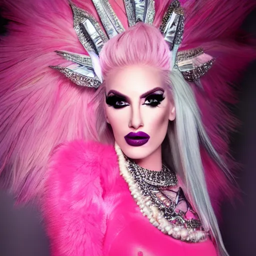 Prompt: jeffree star as the goddess of pink