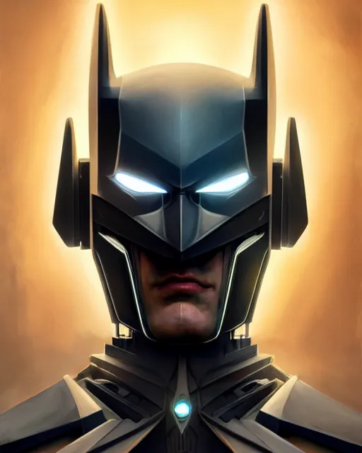Image similar to symmetry!! portrait of a transformers robot acting as batman, intricate, elegant, highly detailed, digital painting, artstation, concept art, smooth, sharp focus, illustration, art by artgerm and greg rutkowski and alphonse mucha, 8 k
