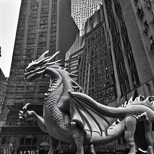 Prompt: photograph of a dragon in new york