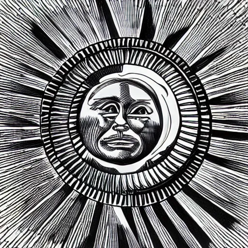 Image similar to a man looking at the sun, stunning design, hyper - detailed art