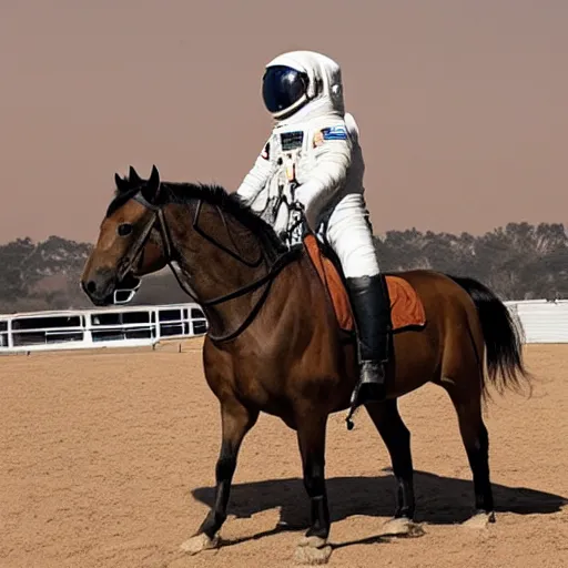 Image similar to A photo of an astronaut riding a horse