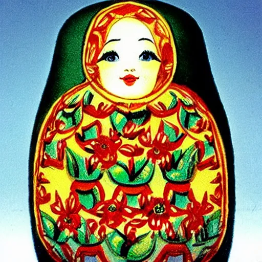 Image similar to a matryoshka doll, drawn by john tenniel