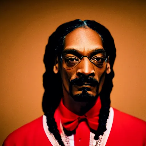 Prompt: a film still of Snoop Dogg as Don King, 40mm lens, shallow depth of field, split lighting