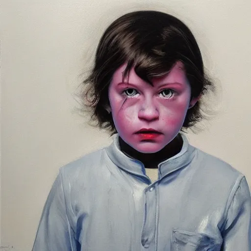 Image similar to a painting by Gottfried Helnwein