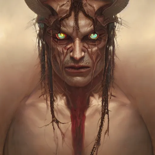 Prompt: portrait painting of male evil demonic cult member, agony, ultra realistic, concept art, intricate details, eerie, highly detailed, photorealistic, octane render, 8 k, unreal engine. art by artgerm and greg rutkowski and alphonse mucha