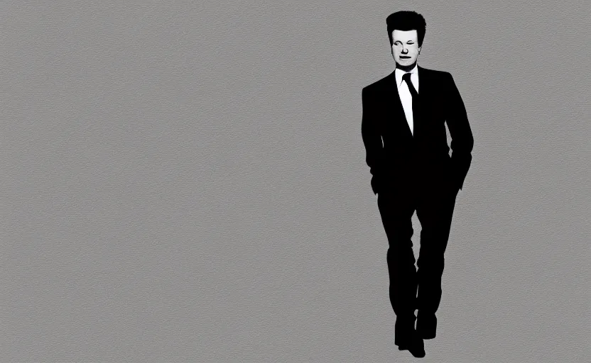 Image similar to Rickroll, minimalism, modern, digital art