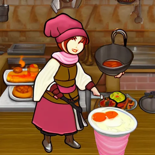 Prompt: mediaeval cooking mama