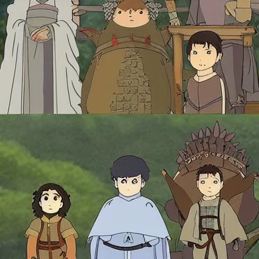 Image similar to studio ghibli adaptation of game of thrones.