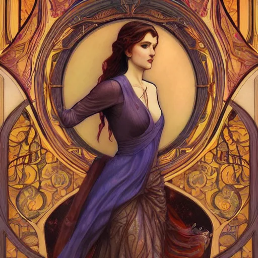 Image similar to an art nouveau painting in the style of donato giancola, and in the style of charlie bowater, and in the style of stephen bauman. symmetry, smooth, sharp focus, semi - realism, intricate detail.