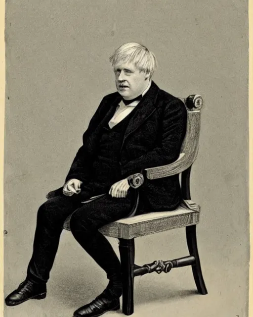 Prompt: a 1 8 9 0 s portrait of boris johnson