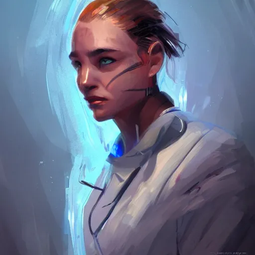 Image similar to concept art of scientist by jama jurabaev, scifi, extremely detailed, trending on artstation, high quality, brush stroke