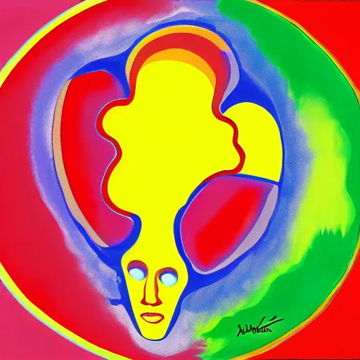 Image similar to peter max painting of coronavirus