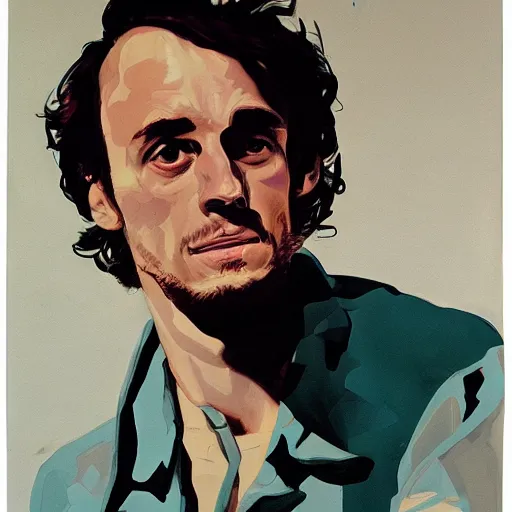 Image similar to portrait of zach hill by syd mead