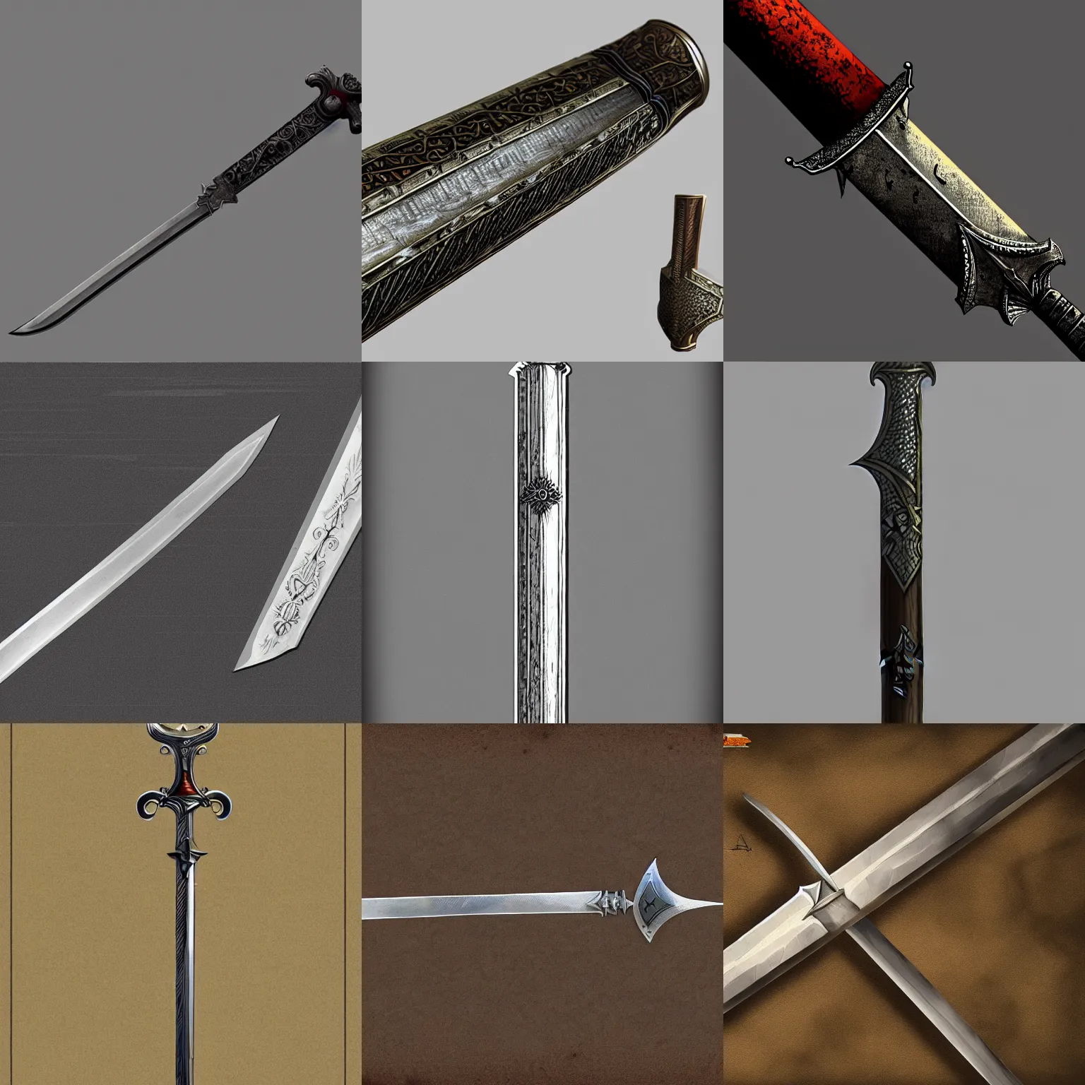 Prompt: medieval sword, highly detailed, diagonal, artstation, concept art, sharp focus