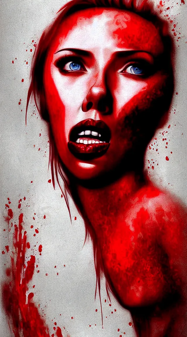 Image similar to epic professional digital art of scarlet johansson in the scream by edvard much, epic, stunning, gorgeous, much wow, cinematic, masterpiece.