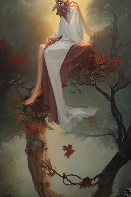 Prompt: a portrait tableau of the prince of autumn, by peter mohrbacher and thomas cooper gotch