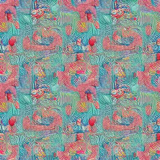 Image similar to exquisite fresh james jean abstract art, 8 k, super detailed, modern, 8 k, symmetrical with beautiful and high resolution elements developed into seamless patterns