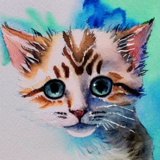 Image similar to cute kittens, watercolor