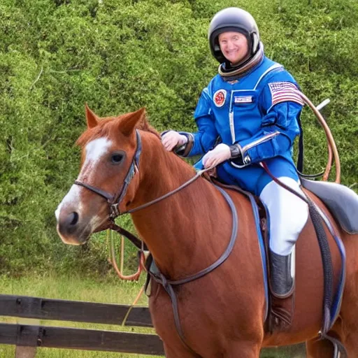 Prompt: a horse riding and astronaut,