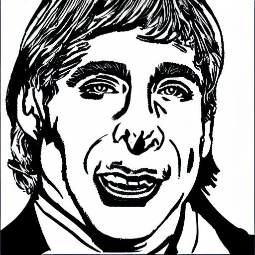 Prompt: Tony Danza coloring book page, line art, black and white