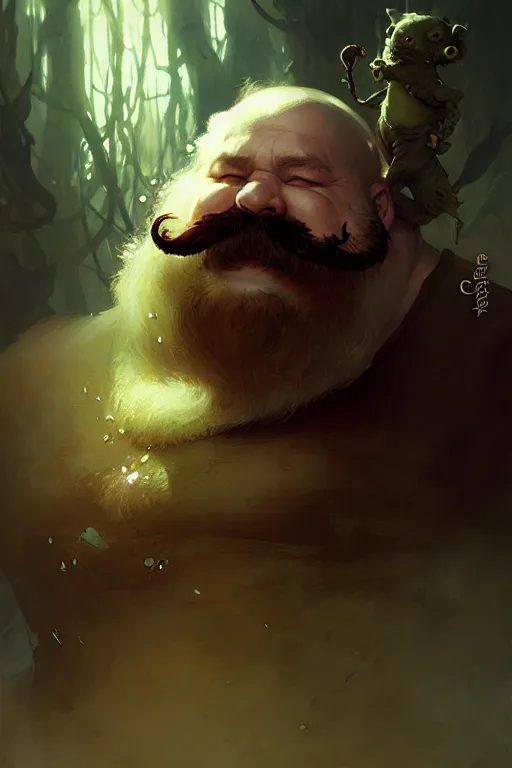 Image similar to great fat ent moss moustache by bayard wu, anna podedworna, gaston bussiere, greg rutkowski