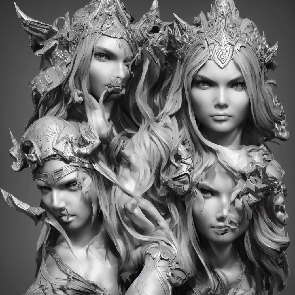 Prompt: black and white 3D geometry, super cool goddess, matte bright highly detailed, epic, 3D render, digital art, artstation, 8K artistic photography, photo-realistic, by Hiroya Oku
